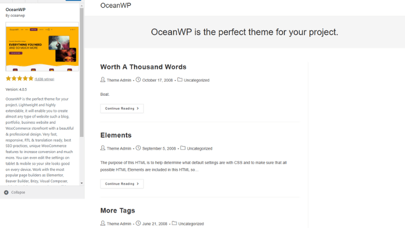 OceanWP theme – highly customizable and responsive WordPress theme for bloggers and affiliates | MoneySpikers.com.